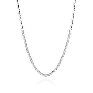 Balto aukso grandinėlė ant kaklo su briliantais (4,56 ct)