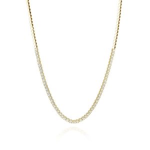 Geltono aukso grandinėlė ant kaklo su deimantais (4,56 ct)