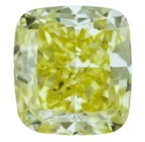 Aitrusis atspalvis: 0,70 ct ypatingai geltonos spalvos Cushion formos deimantas