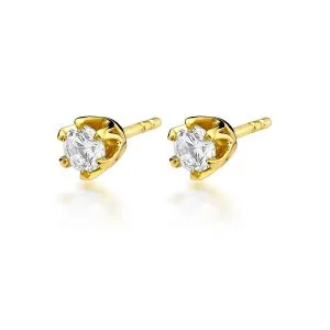 Golden Stars – yellow gold earrings with diamonds (0.60 ct)