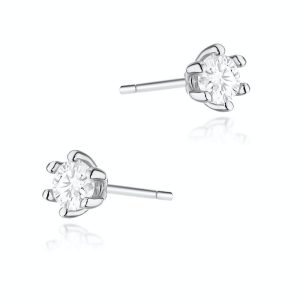 Deimantinė elegancija - balto aukso auskarai su deimantais (0,20 ct)