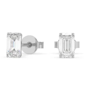 Emerald formos – balto aukso auskarai su 1,00 ct deimantais (2,00 ct)