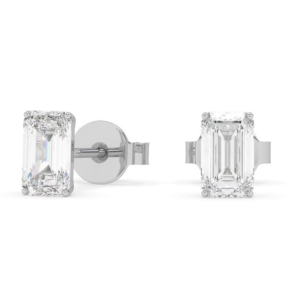 Emerald formos – balto aukso auskarai su 1,50 ct deimantais (3,00 ct)