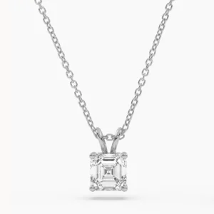 Blizganti princesė – balto aukso grandinėlė ir pakabukas su deimantu Princess formos 0,50 ct