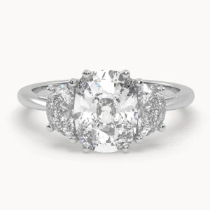 Modernus Oval Trio – unikalus balto aukso žiedas su deimantais Ovalo formos (1,50 ct)