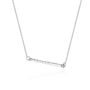 Spindintis Subtilumas – balto aukso grandinėlė ir pakabukas su spindinčiais deimantais