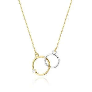 Deimantinis apkabinimas – geltono aukso grandinėlė ir pakabukas su deimantu