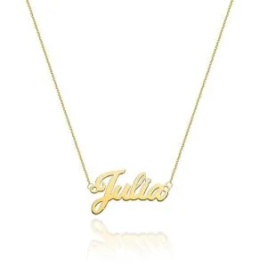 Auksinė grandinėlė su vardu Julia su deimantu