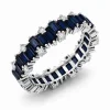 5.50 ct žiedas su safyrais ir deimantais baltas auksas