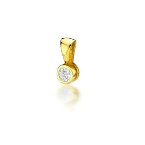 Dimanta actiņa – dzeltenā zelta kulons ar dimantu (0,20 ct)
