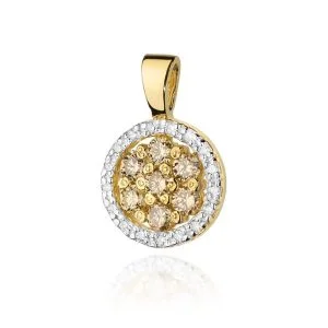 Шампанское сияние – подвеска из желтого золота с бриллиантами (0,44 ct)