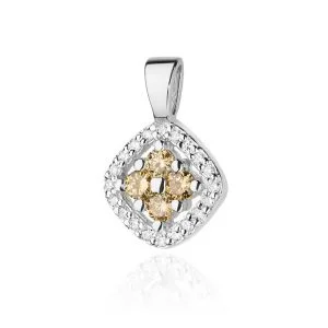 Champagne Whisper – white gold pendant with diamonds (0.30 ct)