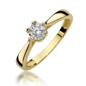 Classic Elegance – classic yellow gold ring with a diamond (0.20 ct)