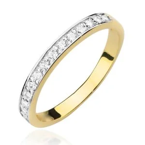 Švytinanti Linija – geltonas aukso deimantinė juostelė su deimantais (0,20 ct)