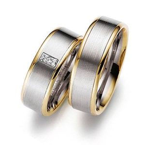 Vestuvinis žiedas su kvadratiniais deimantais - Modernus (0,10 ct)