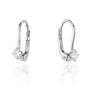 Deimantinis subtilumas – balto aukso auskarai su deimantais (0,14 ct)