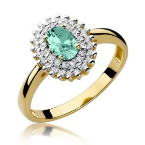 Breath of Intimacy – yellow gold ring with emerald and diamonds (0.59 ct)
