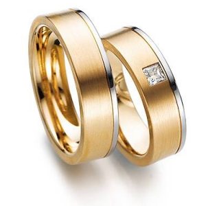 Moderns laulības gredzens ar dimantu – Stils (0,16 ct)