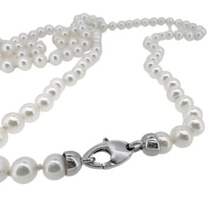 Akoya Brilliance - Aukščiausios kokybės Akoya perlų vėrinys (6,0 mm) su balto aukso užsegimu