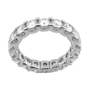 Balto aukso žiedas su deimantais – deimantinė juostelė (3,60 ct)