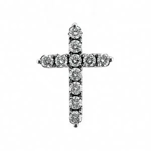 Balto aukso kryželis su deimantais – Išskirtinis (0,66 ct)