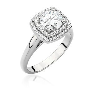 Švytintis modernumas - balto aukso žiedas su deimantais (1.28 ct H/Si2)