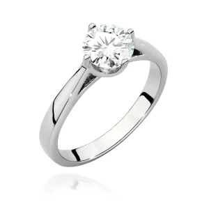 Klasikinis balto aukso žiedas su deimantu – Deimantinis Žavesys (1,00 ct H/SI)