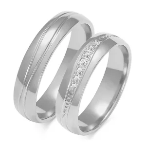 Vestuviniai žiedai - Dviejų spalvų klasika (0,10 ct) (5 mm) (pora)