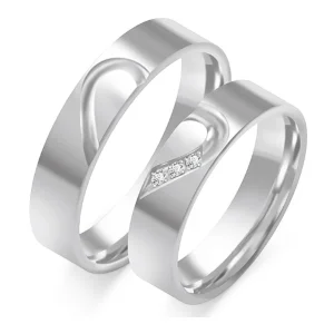 Vestuviniai žiedai – Širdelės (0,03 ct) (5 mm) (pora)