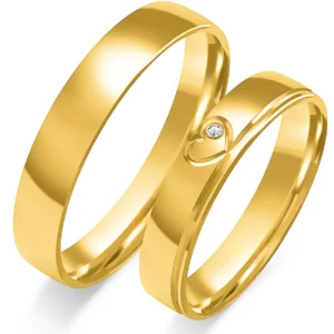 Vestuviniai žiedai – Širdelė (0,01 ct) (4 mm) (pora)