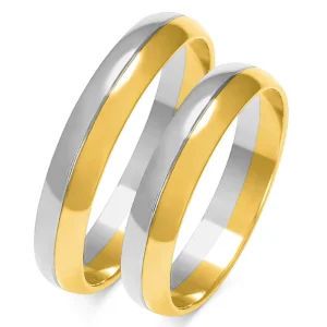 Vestuviniai žiedai – Dvi spalvos (4 mm) (pora)