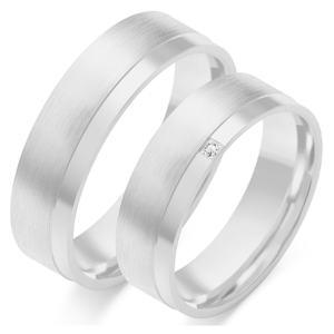 Vestuviniai žiedai - Šilkinis matas (0,01 ct) (6 mm) (pora)