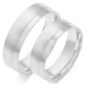 Vestuviniai žiedai – Šilkinis matas (0,01 ct) (6 mm) (pora)