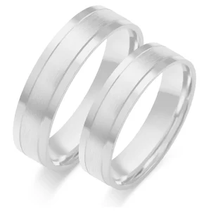 Vestuviniai žiedai – Šilkinis matas (5.5 mm) (pora)