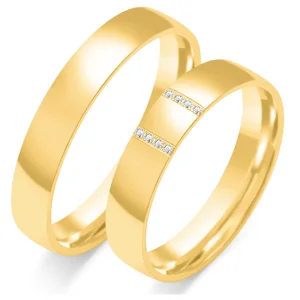 Vestuviniai žiedai – Klasika su deimantais (4 mm) (0,04ct) (pora)