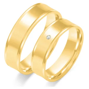 Vestuviniai žiedai – Subtilus paviršius (0,01 ct) (6 mm) (pora)
