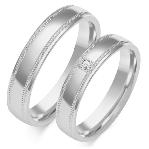 Vestuviniai žiedai - Subtilumas (4.5 mm) (0,04 ct) (pora)