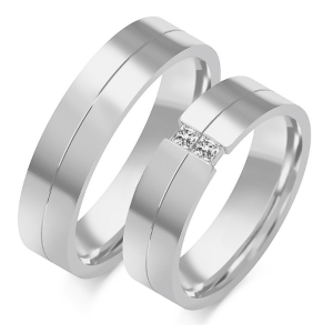 Vestuviniai žiedai - Du kvadratai (0,16 ct) (5,5 mm) (pora)