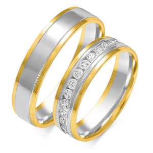 Vestuviniai žiedai - Deimantai ratu (5 mm) (0,60 ct) (pora)