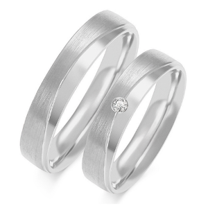 Vestuviniai žiedai - Harmonijos Susijungimas (4.5 mm) (0,03 ct) (pora)