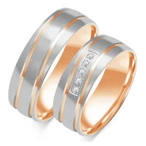 Обручальные кольца – Символ волн (7 мм) (0,08 ct) (пара)