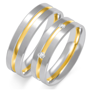 Vestuviniai žiedai - Deimantinės linijos (5.5 mm) (pora)