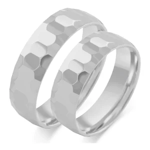 Platūs vestuviniai žiedai – Medžio raštas (6 mm) (pora)
