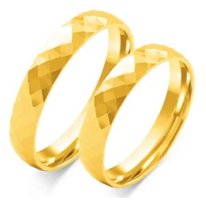 Vestuviniai žiedai – Rombo raštas (4 mm) (pora)