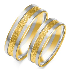 Vestuviniai žiedai – Upės raštas (6 mm) (pora)