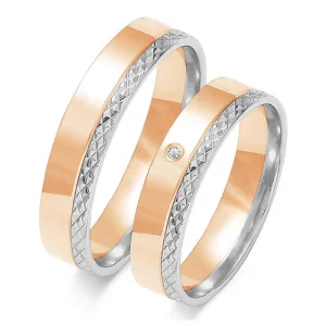 Vestuviniai žiedai – Deimantinis graviravimas (5 mm) (0,01 ct) (pora)