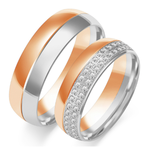 Klasikiniai vestuviniai žiedai - Deimantiniai (6,5 mm) (0,80 ct) (pora)