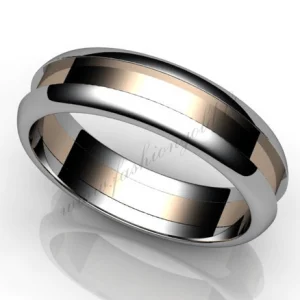 Meilės sintezė – klasikinis balto ir raudono aukso vestuvinis žiedas