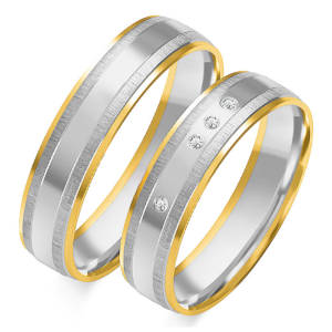 Vestuviniai žiedai – Keturi deimantai (0,06 ct) (5 mm) (pora)
