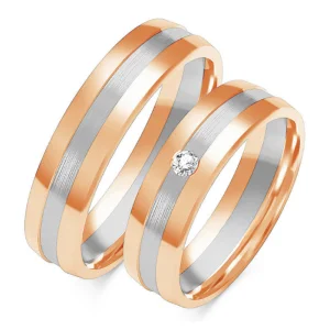 Vestuviniai žiedai – Deimantas (0,04 ct) (5.5 mm) (pora)